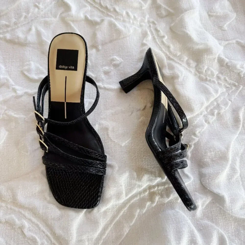 Dolce Vita Tahira Snakeskin Embossed Slide Sandal Size 8 New